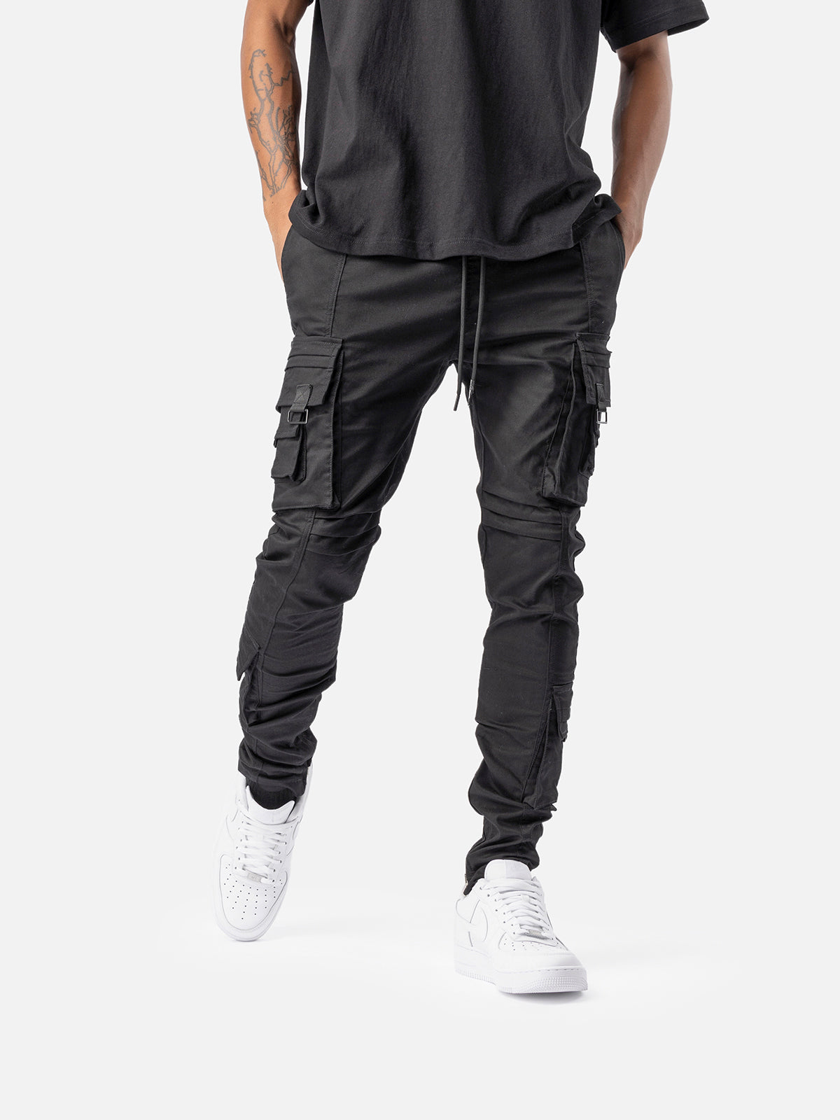 Cargo Pants for Men Mid-waist With Multi-pocket Men's Zip Fit Solid Cargo  Pants Men's pants (Black, 36) - Walmart.com